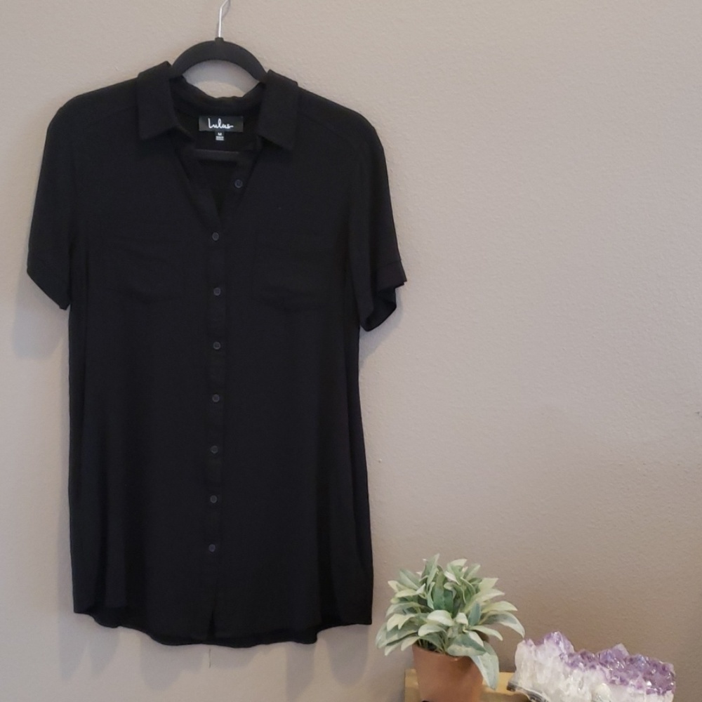 Classic black shirt dress